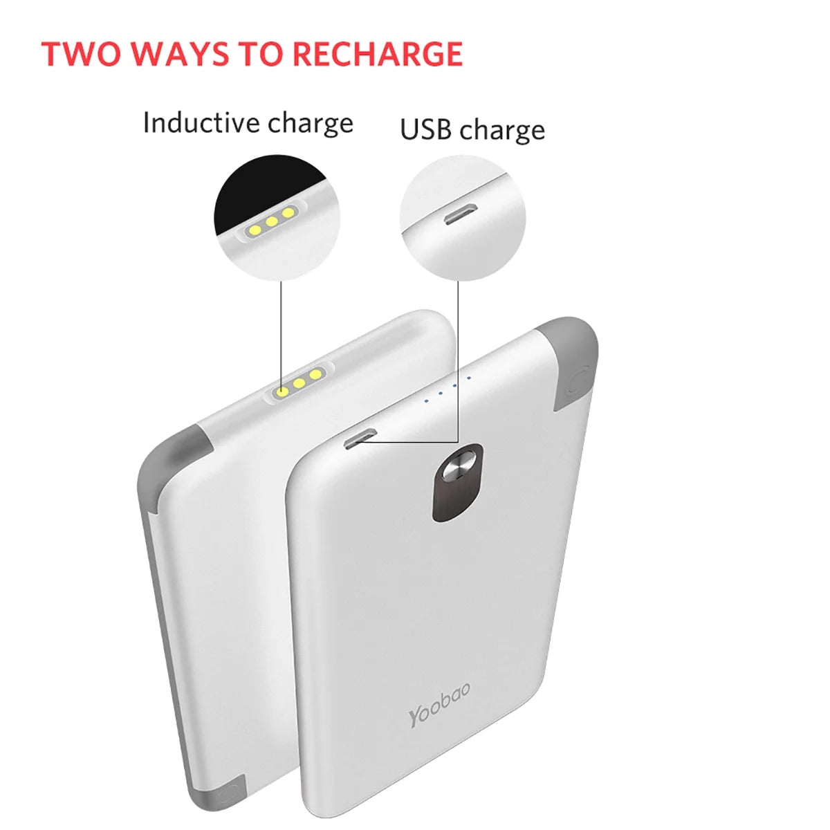 Wireless Charging Station Power Bank Charge Dock Built-In 5Pcs 10000Mah, Portable Charger with Cables Compatible with Iphone Samsung Android for Home Office Bar Restaurant, White