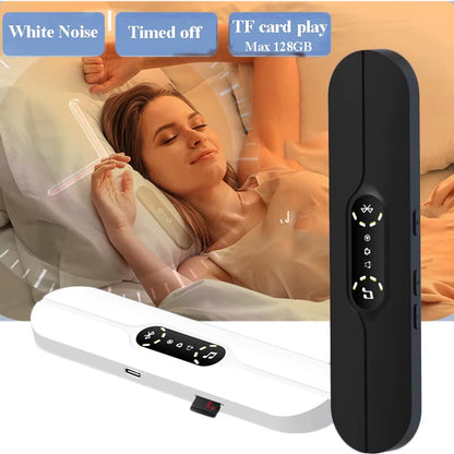 Under Pillow Bone Conduction Bluetooth Speaker White Noise Sleep Aid Soundbar with LED Display TF Card Slot Support Timed Off