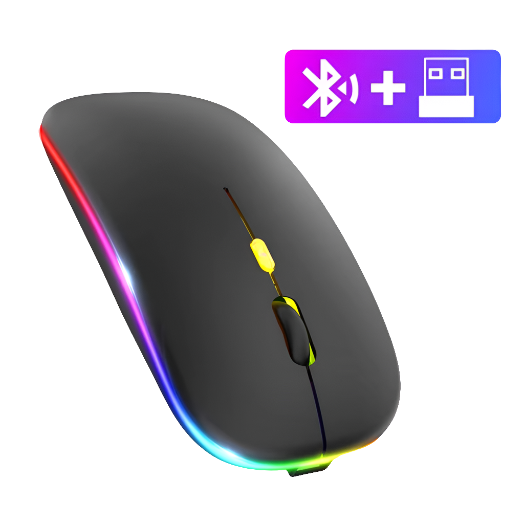 Bluetooth Mouse 2.4Ghz Wireless Mouse Mice Rechargeable Mouse Silent Mouse LED Backlit USB Gaming Mouse 1600DPI for PC Laptop