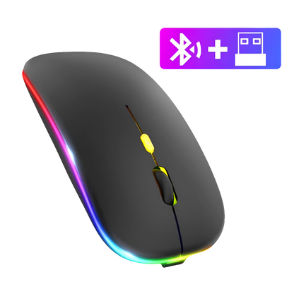 Bluetooth Mouse 2.4Ghz Wireless Mouse Mice Rechargeable Mouse Silent Mouse LED Backlit USB Gaming Mouse 1600DPI for PC Laptop