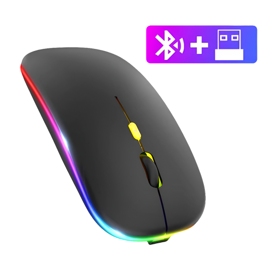 Bluetooth Mouse 2.4Ghz Wireless Mouse Mice Rechargeable Mouse Silent Mouse LED Backlit USB Gaming Mouse 1600DPI for PC Laptop