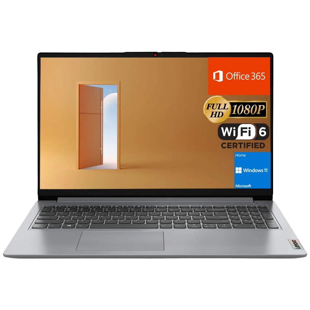 LENOVO Ideapad 1 Laptop, Intel Dual Core Processor, 8GB RAM, 128GB SSD + 128GB Emmc, 15.6" FHD Display, 1 Year Office 365, Numeric Keypad, Windows 11 Home