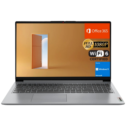 LENOVO Ideapad 1 Laptop, Intel Dual Core Processor, 8GB RAM, 128GB SSD + 128GB Emmc, 15.6" FHD Display, 1 Year Office 365, Numeric Keypad, Windows 11 Home