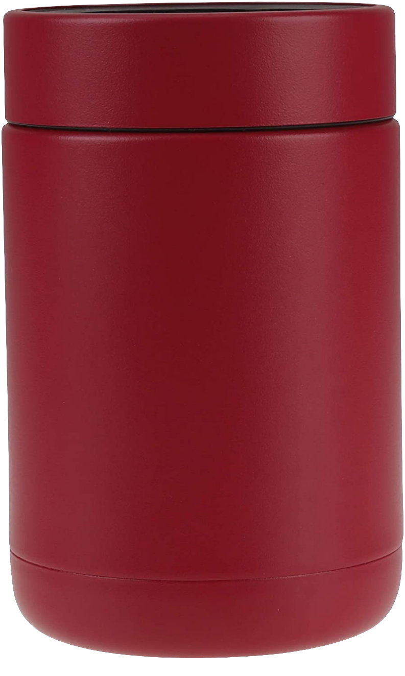 Stainless Steel 12Oz Vacuum Insulated Can and Bottle Cooler | Double Wall Can Cooler for Cans and Bottles | Copper Plated Can Chiller and Metal Cooler | Crimson Red