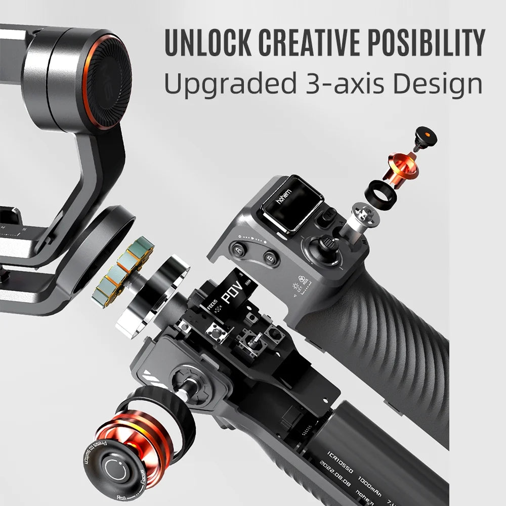 Hohem Isteady M6 Kit 3- Smartphone Gimbal Stabilizer -Shake Phone Vlog Gimbal 360° Rotatable OLED Large Screen with AI Vision Sensor & Fill Light Module Tripod Storage Case 400G Payload Rep